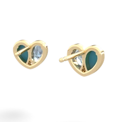 Turquoise 'Our Heart' 14K Yellow Gold earrings E5072