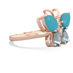 Turquoise Butterfly 14K Rose Gold ring R2215