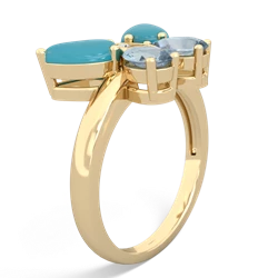 Turquoise Butterfly 14K Yellow Gold ring R2215