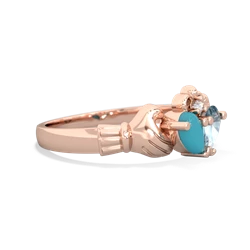 Turquoise 'Our Heart' Claddagh 14K Rose Gold ring R2388