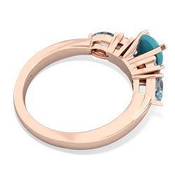 Turquoise 6Mm Round Eternal Embrace Engagement 14K Rose Gold ring R2005