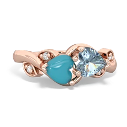 Turquoise Floral Elegance 14K Rose Gold ring R5790