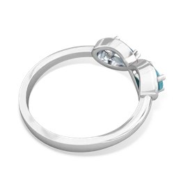 Turquoise Infinity 14K White Gold ring R5050