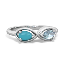 Turquoise Infinity 14K White Gold ring R5050