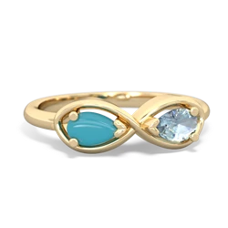 Turquoise Infinity 14K Yellow Gold ring R5050