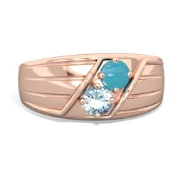 Turquoise Men's Streamline 14K Rose Gold ring R0460