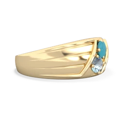 Turquoise Men's Streamline 14K Yellow Gold ring R0460