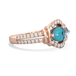 Turquoise Art-Deco Keepsake 14K Rose Gold ring R5630