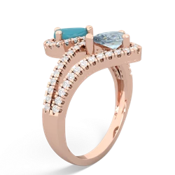 Turquoise Diamond Dazzler 14K Rose Gold ring R3000