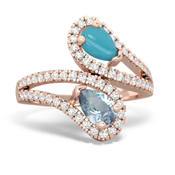 Turquoise Diamond Dazzler 14K Rose Gold ring R3000