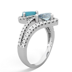 Turquoise Diamond Dazzler 14K White Gold ring R3000