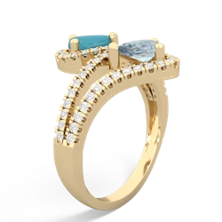 Turquoise Diamond Dazzler 14K Yellow Gold ring R3000