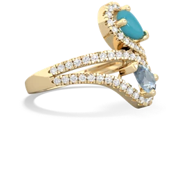 Turquoise Diamond Dazzler 14K Yellow Gold ring R3000