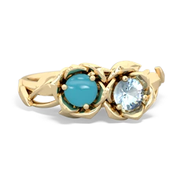 Turquoise Rose Garden 14K Yellow Gold ring R5510