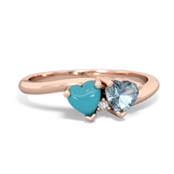 Turquoise Sweethearts 14K Rose Gold ring R5260