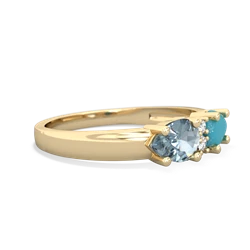 Turquoise Pear Bowtie 14K Yellow Gold ring R0865