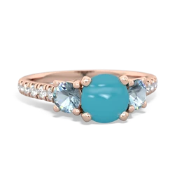 Turquoise Pave Trellis 14K Rose Gold ring R5500