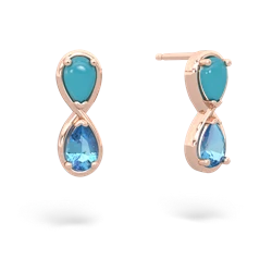 Turquoise Infinity 14K Rose Gold earrings E5050