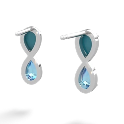 Turquoise Infinity 14K White Gold earrings E5050