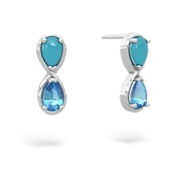 Turquoise Infinity 14K White Gold earrings E5050