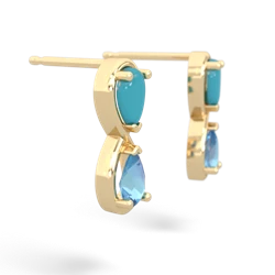 Turquoise Infinity 14K Yellow Gold earrings E5050