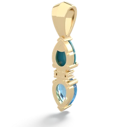 Turquoise Bowtie Drop 14K Yellow Gold pendant P0865