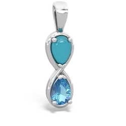 Turquoise Infinity 14K White Gold pendant P5050