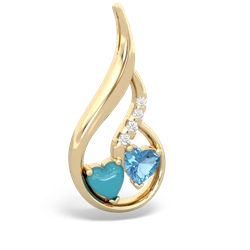 Turquoise Keepsake Curves 14K Yellow Gold pendant P5450