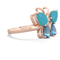 Turquoise Butterfly 14K Rose Gold ring R2215