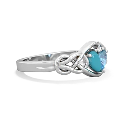 Turquoise Celtic Love Knot 14K White Gold ring R5420