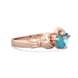 Turquoise 'Our Heart' Claddagh 14K Rose Gold ring R2388