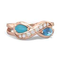 Turquoise Diamond Infinity 14K Rose Gold ring R5390