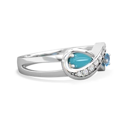 Turquoise Diamond Infinity 14K White Gold ring R5390