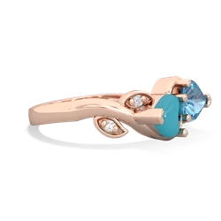 Turquoise Floral Elegance 14K Rose Gold ring R5790