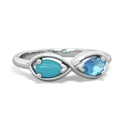 Turquoise Infinity 14K White Gold ring R5050