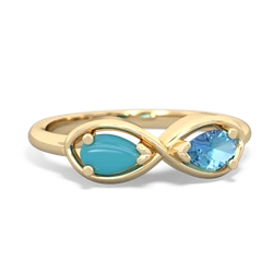 Turquoise Infinity 14K Yellow Gold ring R5050