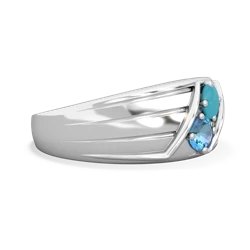 Turquoise Men's Streamline 14K White Gold ring R0460