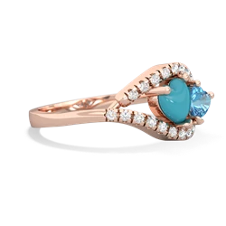 Turquoise Mother And Child 14K Rose Gold ring R3010