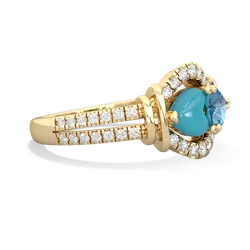 Turquoise Art-Deco Keepsake 14K Yellow Gold ring R5630