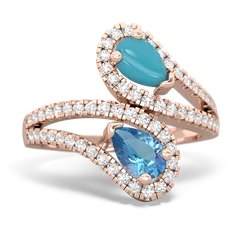 Turquoise Diamond Dazzler 14K Rose Gold ring R3000