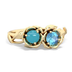 Turquoise Rose Garden 14K Yellow Gold ring R5510