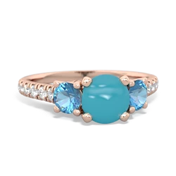 Turquoise Pave Trellis 14K Rose Gold ring R5500