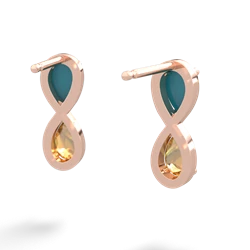 Turquoise Infinity 14K Rose Gold earrings E5050