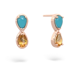 Turquoise Infinity 14K Rose Gold earrings E5050