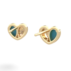 Turquoise 'Our Heart' 14K Yellow Gold earrings E5072