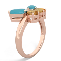 Turquoise Butterfly 14K Rose Gold ring R2215