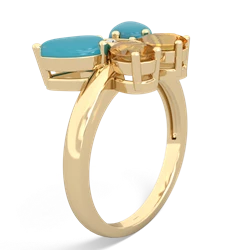 Turquoise Butterfly 14K Yellow Gold ring R2215