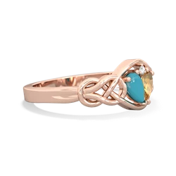 Turquoise Celtic Love Knot 14K Rose Gold ring R5420