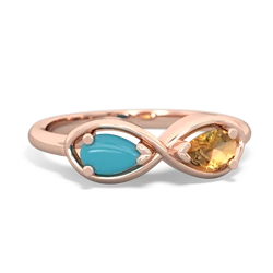 Turquoise Infinity 14K Rose Gold ring R5050