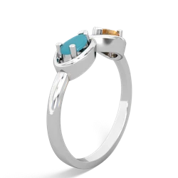 Turquoise Infinity 14K White Gold ring R5050